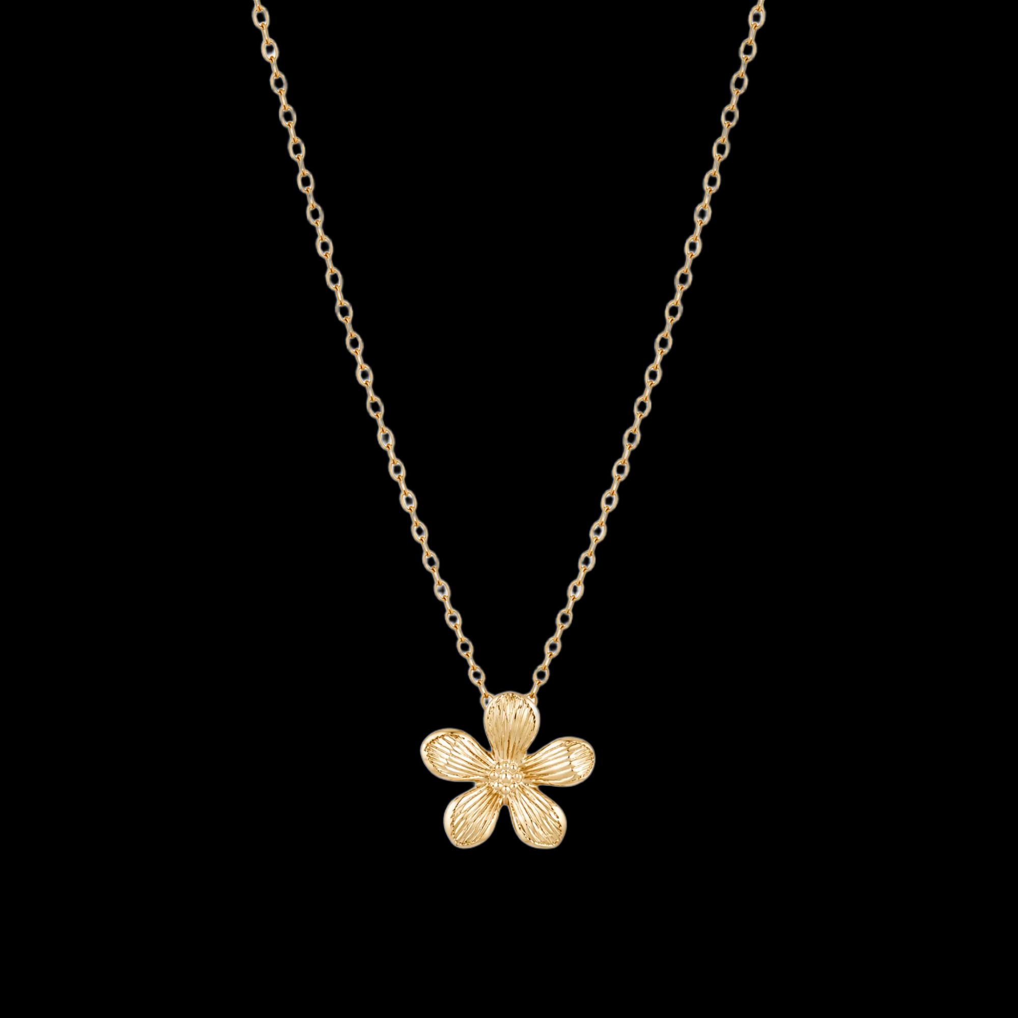 Gold-Tone Necklace with Flower Pendant for Everyday Styling